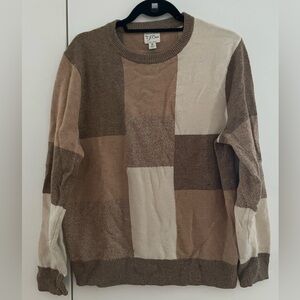 J. Crew Rugged Merino Wool Blend Colorblock Patchwork Sweater